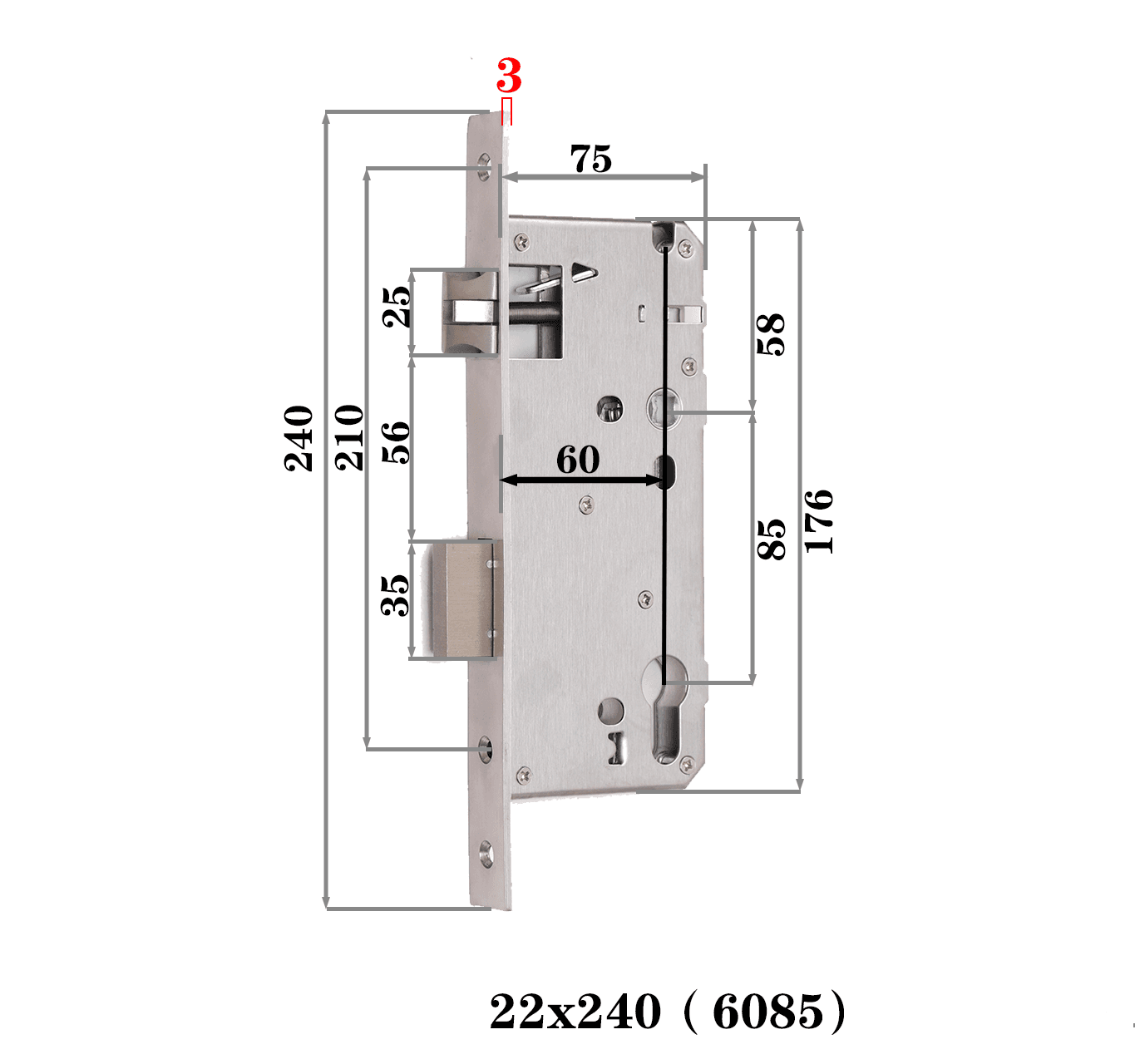 Lock Body 6085 Iron